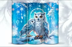 Cute Owl Tumbler Sublimation, 20 oz Seamless Tumbler Wrap Product Image 2