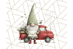 Vintage Truck Christmas Gnomes Clipart PNG, Cute Gnome Png Product Image 3