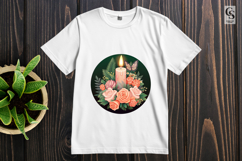 Floral Candle Wreath Christmas Sublimation SVG PNG Product Image 2