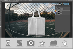 Tote Bag Hanging On Chain-link Fence Product Image 2