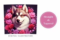Valentine Husky Tumbler Sublimation, Cute Dog Tumbler Wrap Product Image 3