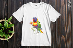 Rainbow Lorikeet With Flower Clipart Sublimation PNG Product Image 2