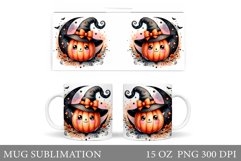 Cute Pumpkin Mug Wrap. Halloween Mug Wrap Sublimation Product Image 1