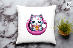 Cute Cat in Cup Clipart Sublimation PNG Product Image 3