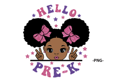 Hello Pre-K Girl SVG Afro Girl Glitter Back to School Product Image 3