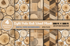 Light Pale Oak Wood Plank Digital Paper JPG Product Image 1