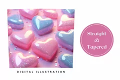 3D Glitter Tumbler Design, Valentine's Day Tumbler Wrap PNG Product Image 3