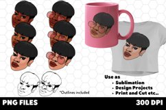 Black Woman PNG JPG Black Girl SVG Short Hair SVG Shades Product Image 1