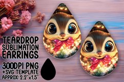 Trendy Teardrop Earrings Artwork for DIY , Christmas Animals Product Image 1