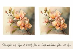 Flowers Vintage Watercolor 20Oz Tumbler Sublimation Wrap Product Image 3