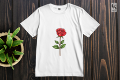 Red Rose Stem Clipart Sublimation PNG Product Image 2
