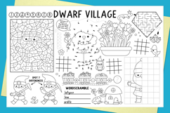 Dwarf village coloring activity play mats. Fantasy placemats Product Image 3