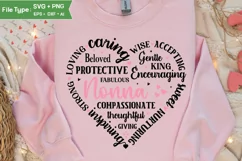 Nonna Heart Shape SVG | Mother's Day Heart SVG PNG Product Image 3