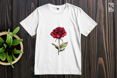 Watercolor Red Rose Floral Clipart Sublimation PNG Product Image 2