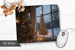 Cozy Christmas Eve by the Window Mouse Pad PNG Design Product Image 1