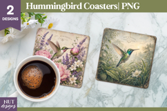 Floral Hummingbird Coaster sublimation Summer garden coaster Product Image 2