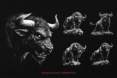 10 Bundle Dark Art Taurus Beast Bull Zodiac Animal with Horn Product Image 5
