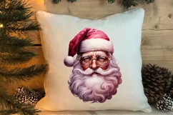 Vintage Black Pink Santa Claus Sublimation Clipart Product Image 3