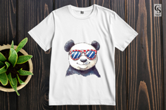 Patriotic Panda Sunglasses Watercolor Clipart PNG Product Image 3