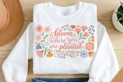 Bloom Where You Are Planted PNG, Floral Quote PNG, Inspirati Product Image 1