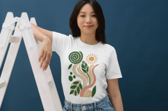 Sun and Leaves Abstract Three Size Embroidery Design Product Image 3