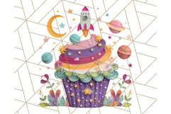Paper Cupcake Clipart Layered Paper Scrapbook Collage Png Product Image 3