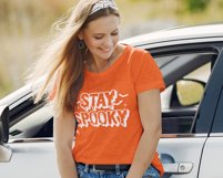 Stay Spooky SVG, Trendy Halloween Woman Shirt, Spooky Season Product Image 6