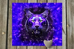Neon Cats, Tiger, Lynx | Sublimation skinny tumbler designs Product Image 3