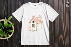 Cute Birdhouse Cottage Clipart Sublimation PNG Product Image 3