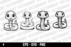 Vector drawing of a cute happy friendly coiled cartoon snake Product Image 3