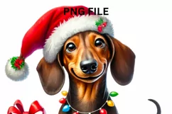 Dachshund Christmas Png, Cute Pet Sublimation Graphics Product Image 4