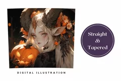 Halloween Girl Tumbler Wrap Design, Halloween Sublimation Product Image 3