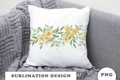 Watercolor Flowers Seamless Border png Product Image 3