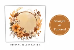 Watercolor Flowers Tumbler Wrap, Floral Wreath Sublimation Product Image 3