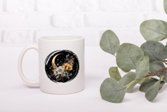 Floral Moon Illustration PNG, Boho Flowers PNG, Moon PNG Product Image 3