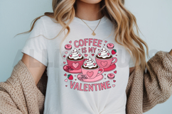 Coffee Is My Valentine Illustration With Pink Cups And Product Image 3