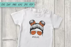 Basketball Mom life Svg, Kid life Svg, Mom Messy Bun Product Image 2