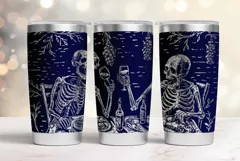 20oz Tumbler laser svg| Halloween Skeletons party wrap Product Image 2
