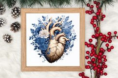 Watercolor Christmas Floral Hearts Clipart Product Image 3