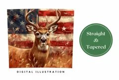 Patriotic Deer Tumbler Sublimation, American Flag Tumbler Product Image 3