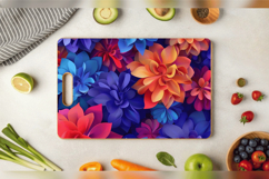3D Inflated Puff Flowers Cutting Boards sublimation Design Product Image 3