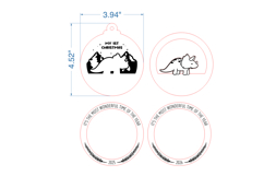 Dinosaur Christmas Ornament SVG laser cut file for Glowforge Product Image 3