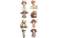 Vintage Girls Clipart Bundle | Watercolour Clipart PNG Product Image 3
