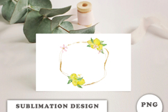 Watercolor Lemons Gold Frame png Product Image 3