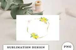 Watercolor Lemons Gold Frame png Product Image 3