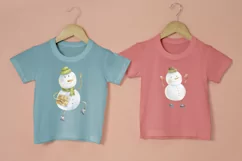 Watercolor Christmas snowman clipart, baby design sticker Product Image 4
