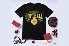 Softball Mascot SVG PNG EPS | Custom Team Name &amp; Number Product Image 3