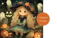 Kawaii Halloween Witch Tumbler, Spooky Pumpkins Tumbler Product Image 3