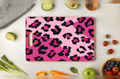 Pink Leopard Skin Christmas Cutting Boards sublimation Desig Product Image 3