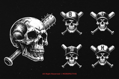 10 Bundle Dark Art Skull Bat Baseball Club Ball Sport Hat Product Image 5
